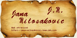Jana Milošaković vizit kartica